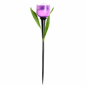 Фонарь садовый Uniel, Purple Tulip USL-C-453/PT305, на солнечной батарее, грунтовый, пластик, 5.5х30.5 см, белый свет