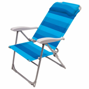 Кресло-шезлонг складное, металл, 75х59х109 см, 120 кг, синее, Nika, К2/С