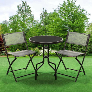 Мебель садовая Green Days, Дуэт, черная, стол, 60х60х70 см, 2 стула, YTCT002