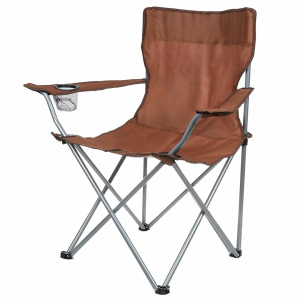 Стул-кресло 52х52х85 см, коричневое, полиэстер 600D, с сумкой-чехлом, с подстаканником, 100 кг, Green Days, YTBC002-9