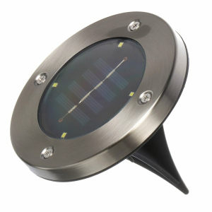 Светильник Эра, ERAST040-08, на солнечной батарее, грунтовый, нержавеющая сталь, 13 см, садовый