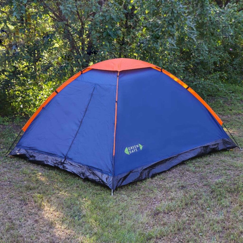 Палатка 4-местная, 240х210х130 см, 1 слой, 1 комн, с москитной сеткой, Green Days, GJH006