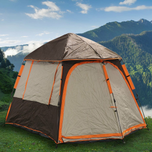 Палатка 4-местная, 310х220х185 см, 1 слой, 1 комн, с москитной сеткой, Green Days, 4SINGLE, GJN188