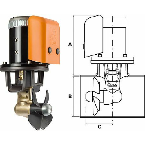 Подруливающее устройство Quick, D140mm, 30KGF, 12 В more-10247316