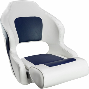Кресло с болстером Delux Sport Flip Up, обивка белый/синий винил 12182WB-MR