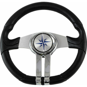 Рулевое колесо BALTIC обод черный, спицы серебряные д. 320 мм VN133203-01