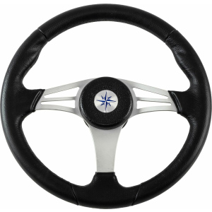 Рулевое колесо ENDURANCE обод черный, спицы серебряные д. 350 мм VN13511-01
