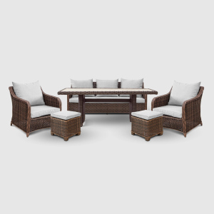 Комплект мебели Yuhang коричневый с серым 6 предметов
