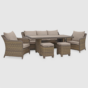 Комплект мебели Yuhang серо-коричневый с бежевым 6 предметов
