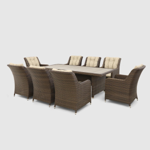 Комплект мебели Ns Rattan Luna коричневый с бежевым 9 предметов
