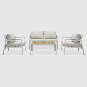 Комплект мебели Bizzotto Ernst белый с подушками 4 предмета