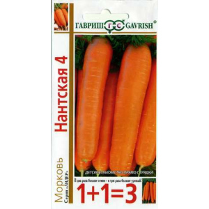 Морковь "Гавриш" 1+1 Нантская-4 4г