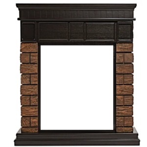 Классический портал для камина Firelight Bricks Wood Classic камень корич., шпон тем. дуб
