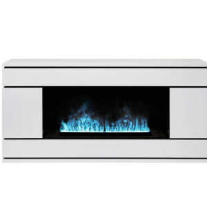 Электрокамин с широким очагом 3D Real-Flame VEGA CST1000 WT с очагом 3D CASSETTE 1000 LED RGB