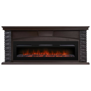 Линейный электрокамин Electrolux EFP/P-1600ULS с порталом Firelight Porto Long камень черный, шпон венге