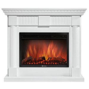 Электрокамин с широким очагом 2D Electrolux EFP/P-2520LS с порталом Firelight Colonnа 25 U (угловой) белый