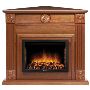 Электрокамин с широким очагом 2D Electrolux EFP/P-2520LS с порталом Firelight Frame 25U (угловой) шпон дуб
