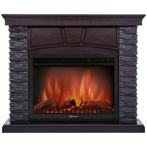 Электрокамин с широким очагом 2D Electrolux EFP/P-2720RLS с порталом Firelight Porto 25 U сланец черный, венге