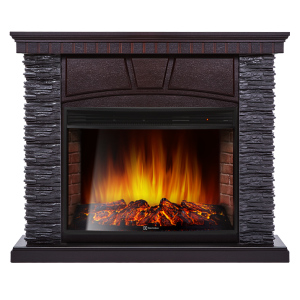 Электрокамин с широким очагом 2D Electrolux EFP/P-3320RLS с порталом Firelight Porto 30 U (угловой) сланец черный, венге