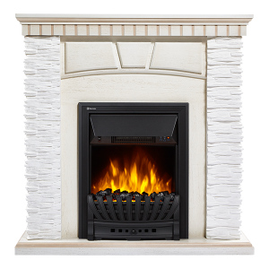 Электрокамин с классическим очагом 2D Electrolux EFP/P-1020LS с порталом Firelight Porto Classic белый/белёный дуб