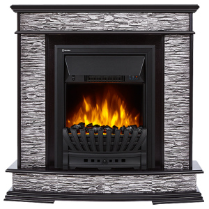 Электрокамин с классическим очагом 2D Electrolux EFP/P-1020LS с порталом Firelight Scala Classic сланец скалистый серый, шпон венге
