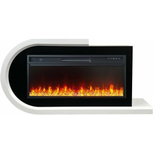 Линейный электрокамин  Royal Flame Basel (белый с черным) с очагом Vision 42 LED