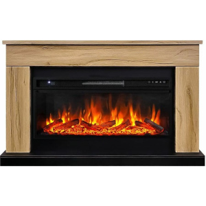 Линейный электрокамин  Royal Flame BERGEN дуб галифакс c очагом Vision 42 LOG LED
