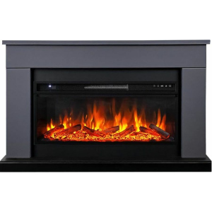 Линейный электрокамин  Royal Flame BERGEN серый графит c очагом Vision 42 LOG LED