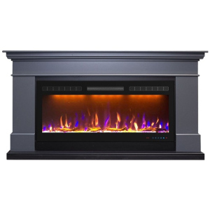 Электрокамин с широким очагом 2D  Royal Flame California Graphite Grey (серый графит) с очагом Crystal 40 RF