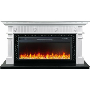 Линейный электрокамин  Royal Flame Carlyle (белый с черным) с очагом Vision 42 LED
