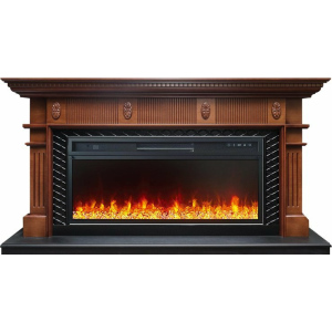 Линейный электрокамин  Royal Flame Carlyle (орех с черным) с очагом Vision 42 LED