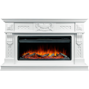Линейный электрокамин  Royal Flame Corsica с очагом Vision 42 LOG LED (матовый белый)