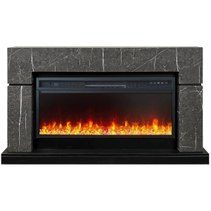 Линейный электрокамин  Royal Flame Lindos 42 SFT Stone Touch серый мрамор c очагом Vision 42 LED