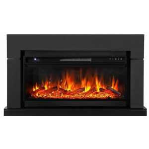 Линейный электрокамин  Royal Flame Lindos серый графит c очагом Vision 42 LOG LED
