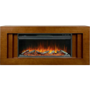 Линейный электрокамин  Royal Flame Line 42 (орех) с очагом Vision 42 LOG LED