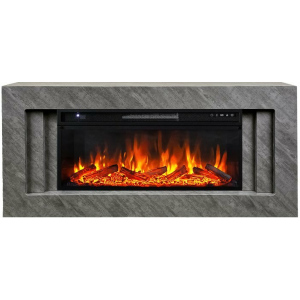 Линейный электрокамин  Royal Flame Line 42 SFT Concrete с очагом Vision 42 LOG LED