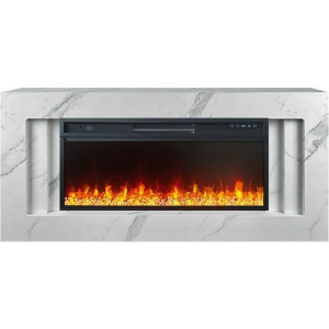 Линейный электрокамин  Royal Flame Line 42 SFT White Marble с очагом Vision 42 LED