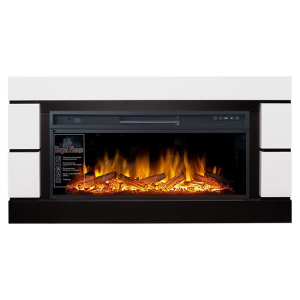 Линейный электрокамин  Royal Flame Modern (белый с черным) с очагом Vision 42 LOG LED