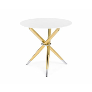 Стол стеклянный Rock 80х75 white / gold