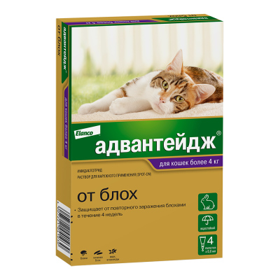 Адвантейдж 80 К для кошек больше 4 кг (1 пипетка)