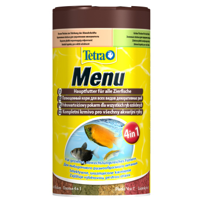 Tetra Menu (4 вида мелких хлопьев) для рыб (250 мл.)
