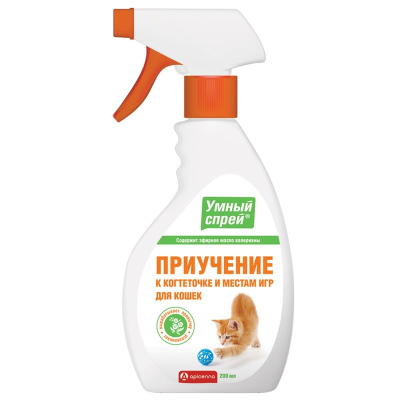 Apicenna Умный Спрей Приучение к когтеточке и местам для игр для кошек 250 мл приучение к когтеточке