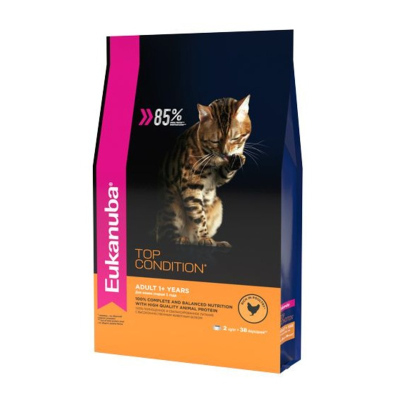 Eukanuba Adult Top Condition полнорационный сухой корм для кошек, с птицей 2 кг