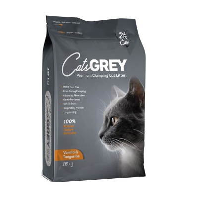 Cat Grey Vanilla Tangerine наполнитель для кошек, комкующийся, с ароматом ванили