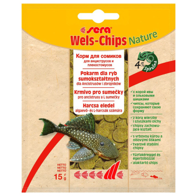 SERA Wels Chips Nature корм для сомов-прилипал (15 г.)