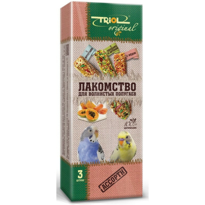 Triol Original палочки ассорти для волнистых попугаев (3 шт.)
