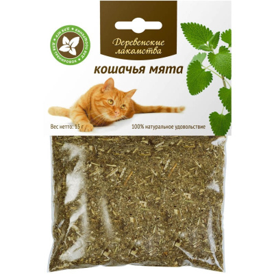 Деревенские лакомства лакомство для кошек, кошачья мята 15 г Китай 1 уп. х 1 шт. х 0.015 кг