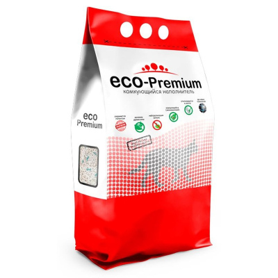 ECO-Premium Blue комкующийся древесный наполнитель с гранулами синего цвета 55 л