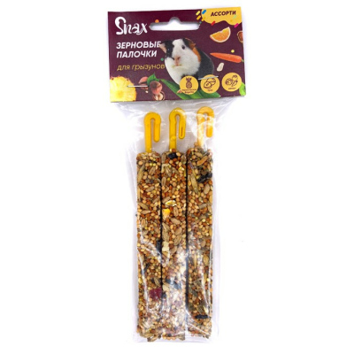 Snax Зерновые палочки для грызунов ассорти (овощи, тропические фрукты, орех) (3 шт.) (75 г.)