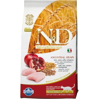 Farmina ND Low Grain Cat Chicken Pomegranate Neutered 1,5 кг низкозерновые